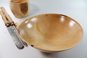 Schale, Schüssel aus Holz Bergahorn geriegelt