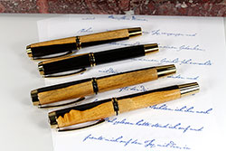Set Füllfederhalter Kugelschreiber aus Holz Grenadill,