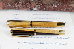 Set Füllfederhalter Kugelschreiber aus Holz Grenadill,