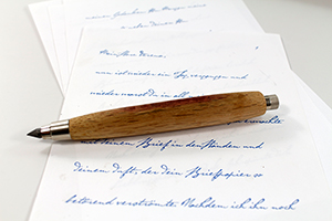 Architekten Bleistift aus Holz Eiche Rotweinfass Daube unbehandelt
